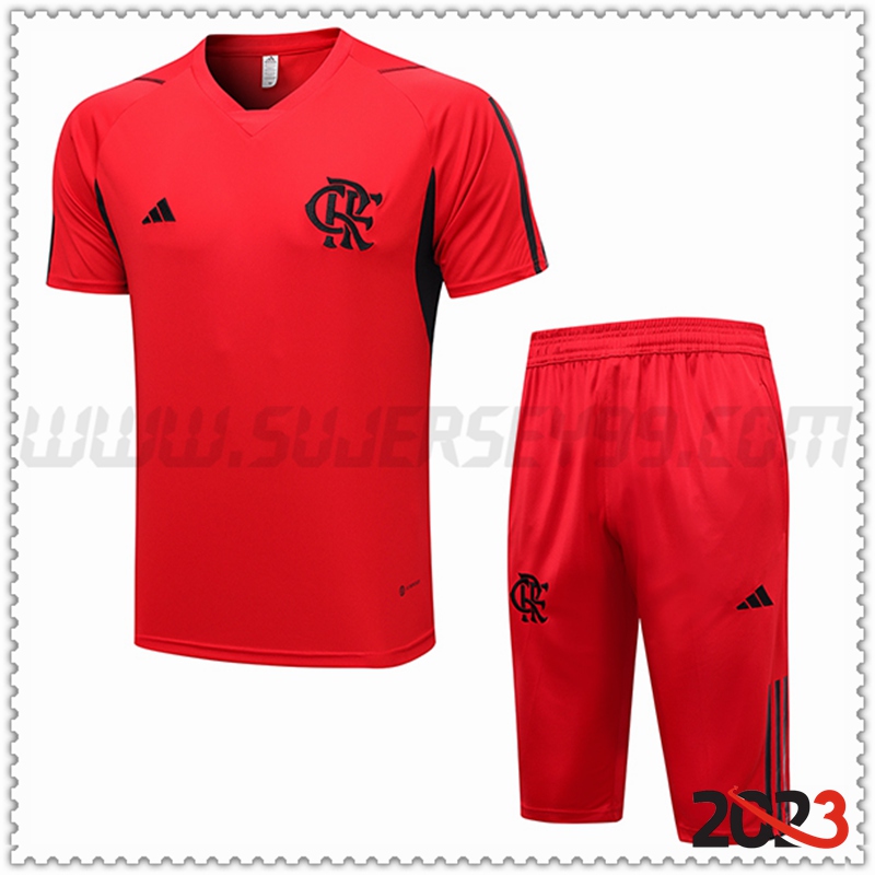 Camiseta Entrenamiento Flamengo + Pantalones cortos Rojo 2023 2024