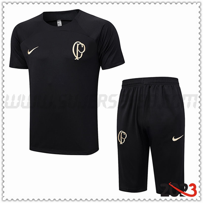 Camiseta Entrenamiento Corinthians + Pantalones cortos Negro 2023 2024