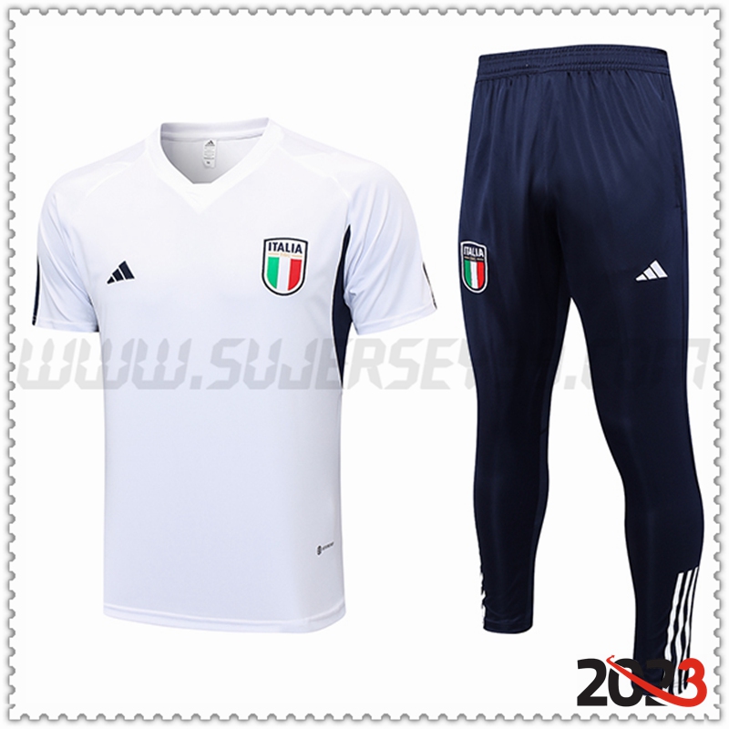 Camiseta Entrenamiento Italia + Pantalones Blanco 2023 2024