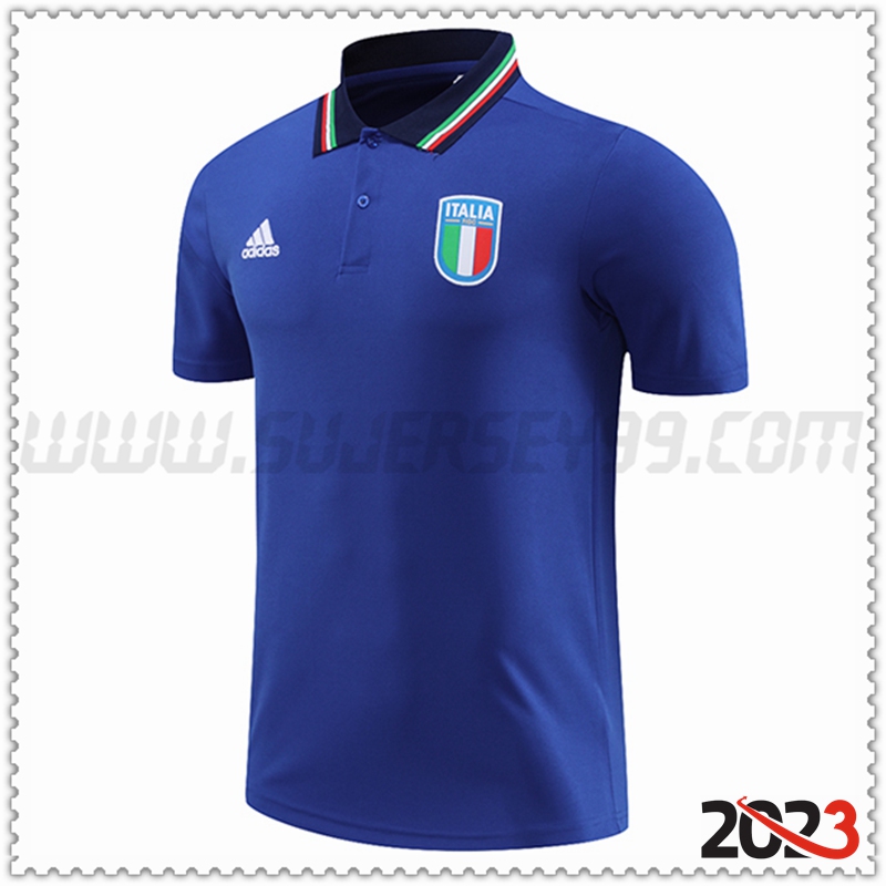 Polo Futbol Italia Azul 2023 2024