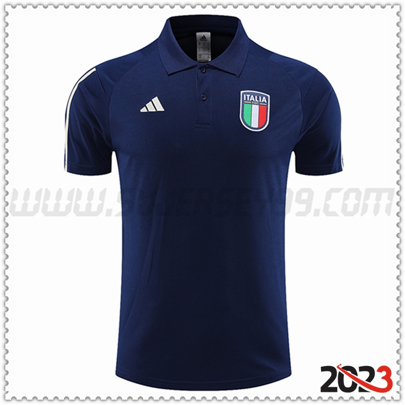 Polo Futbol Italia Azul Marino 2023 2024