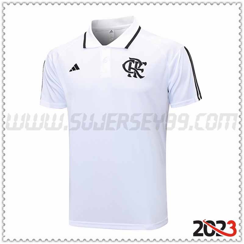 Polo Futbol Flamengo Blanco 2023 2024