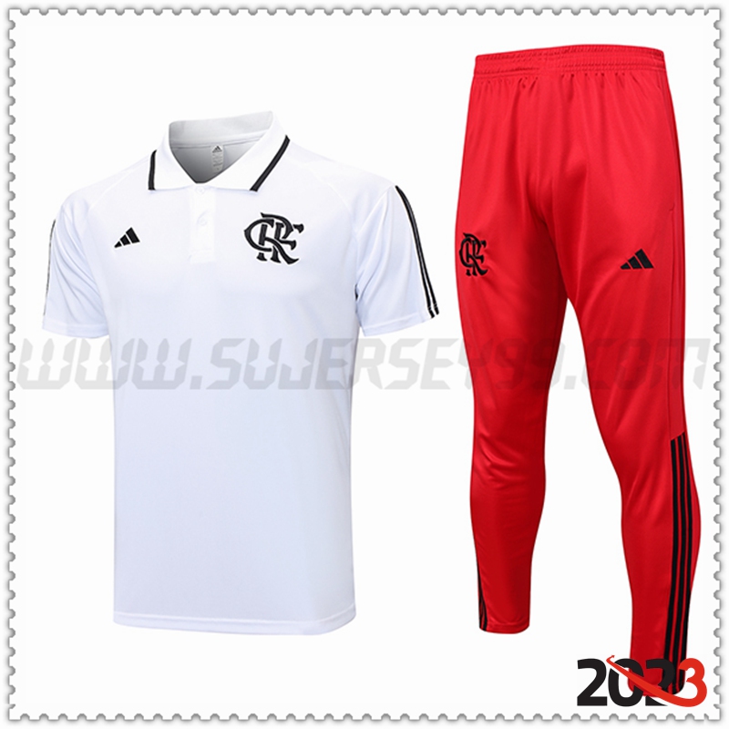 Polo Futbol Flamengo + Pantalones Blanco 2023 2024