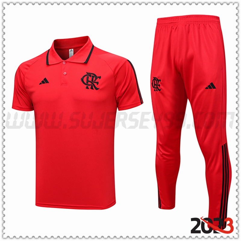 Polo Futbol Flamengo + Pantalones Rojo 2023 2024