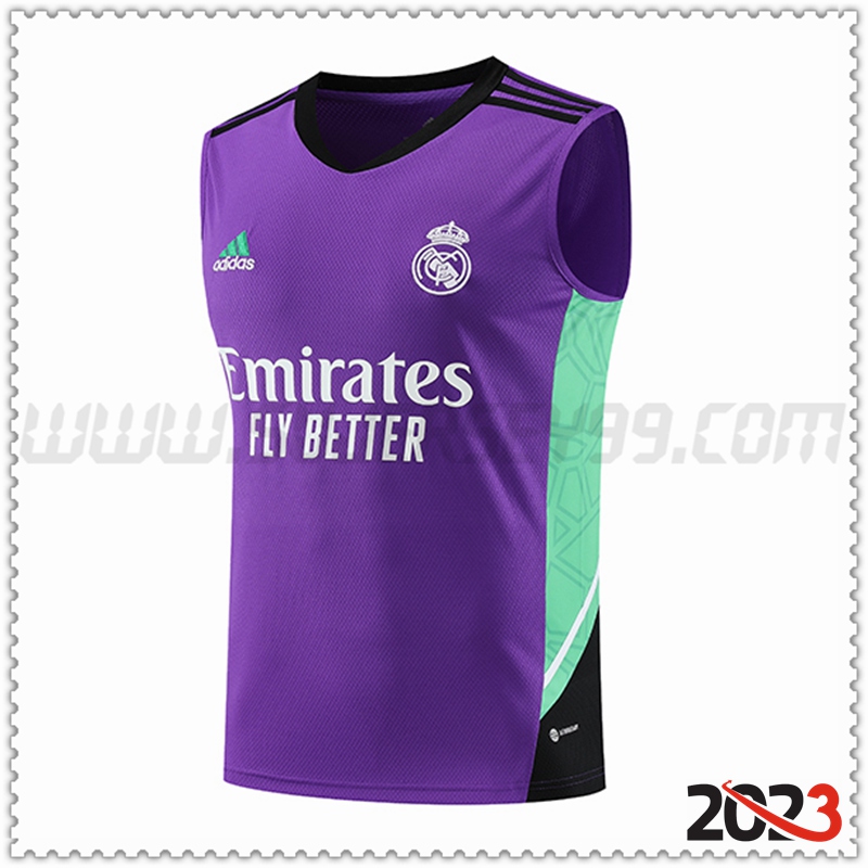 Camiseta Entrenamiento Sin Mangas Real Madrid Púrpura 2023 2024