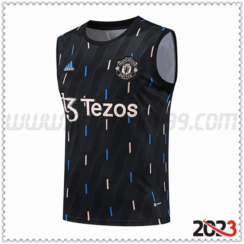 Camiseta Entrenamiento Sin Mangas Manchester United Negro 2023 2024