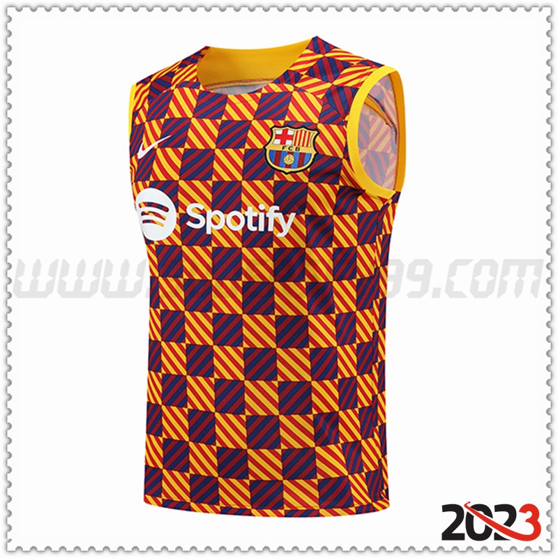 Camiseta Entrenamiento Sin Mangas FC Barcelona Amarillo 2023 2024