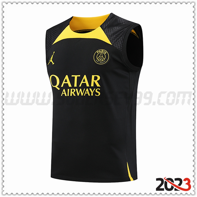 Camiseta Entrenamiento Sin Mangas PSG Jordan Negro 2023 2024