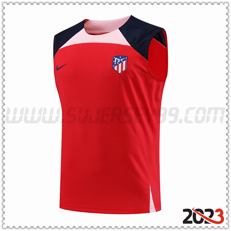 Camiseta Entrenamiento Sin Mangas Atletico Madrid Rojo 2023 2024