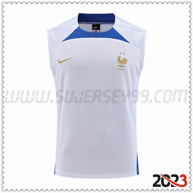 Camiseta Entrenamiento Sin Mangas Francia Blanco 2023 2024