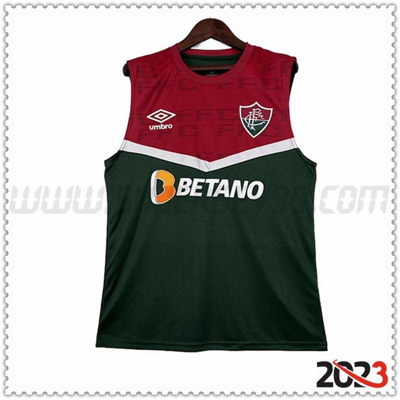 Camiseta Entrenamiento Sin Mangas Fluminense Rojo/Verde 2023 2024