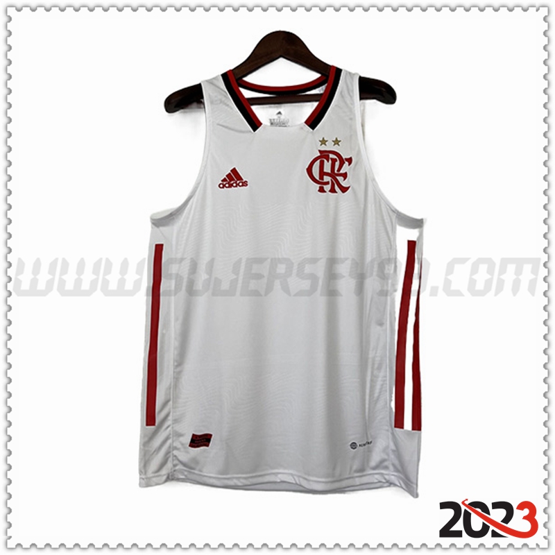 Camiseta Entrenamiento Sin Mangas Flamengo Blanco 2023 2024