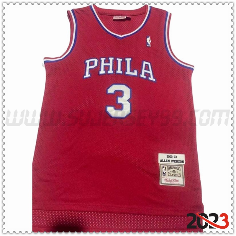 Camiseta Philadelphia 76ers (IVERSON #3) 2022/23 Rojo