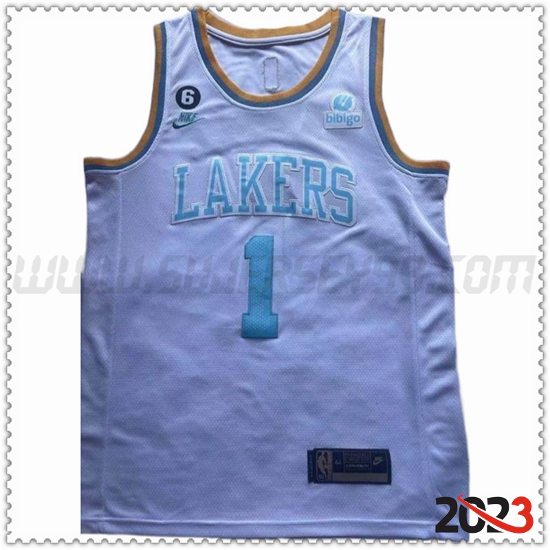 Camiseta Los Angeles Lakers (RUSSELL #1) 2022/23 Blanco