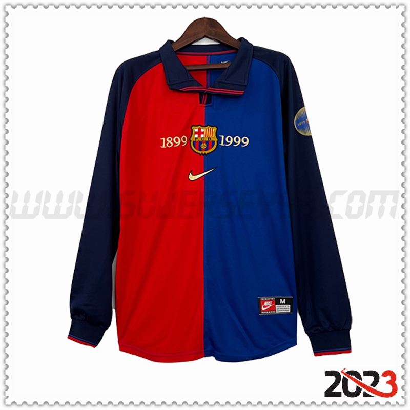 Primera Camiseta Retro FC Barcelona Manga larga 100 aniversario