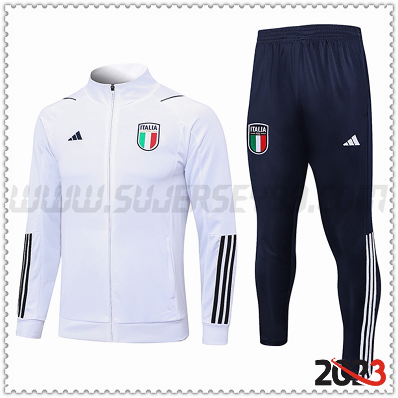 Chaqueta Chandal Futbol Italia Blanco 2023 2024