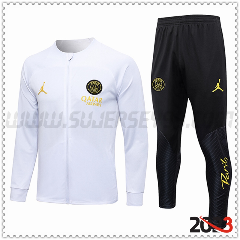 Chaqueta Chandal Futbol PSG Blanco 2023 2024