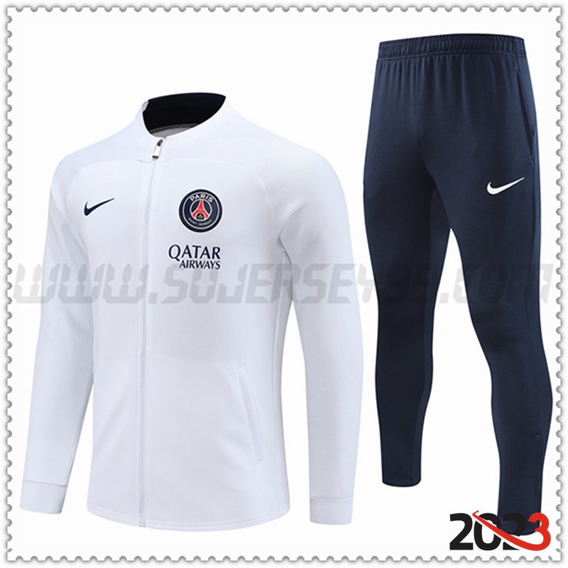 Chaqueta Chandal Futbol PSG Blanco 2022/2023