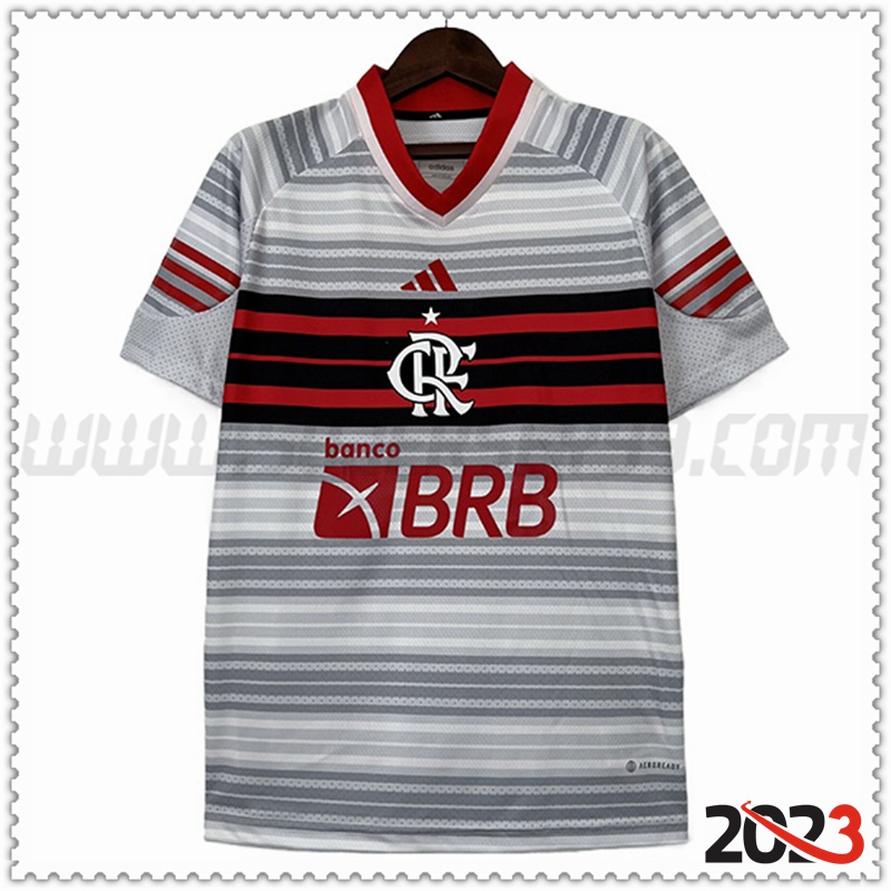 Camiseta Futbol Flamengo Blanco Gris Edición especial 2023 2024