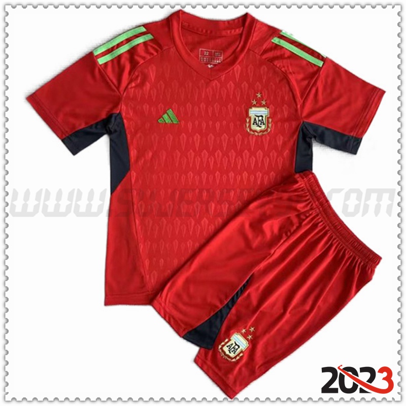 Equipacion del Portero Argentina Ninos Rojo 2023 2024