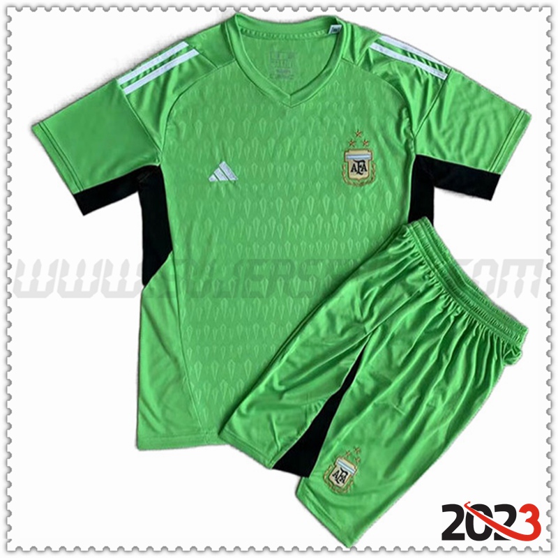 Equipacion del Portero Argentina Ninos Verde 2023 2024