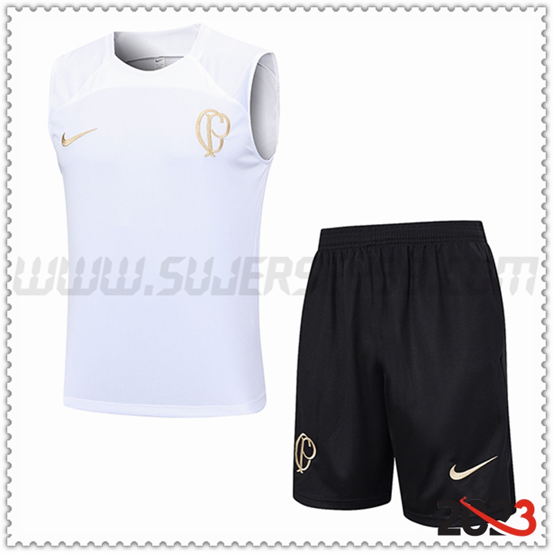 Camiseta Entrenamiento sin mangas + Cortos Corinthians Blanco 2023 2024