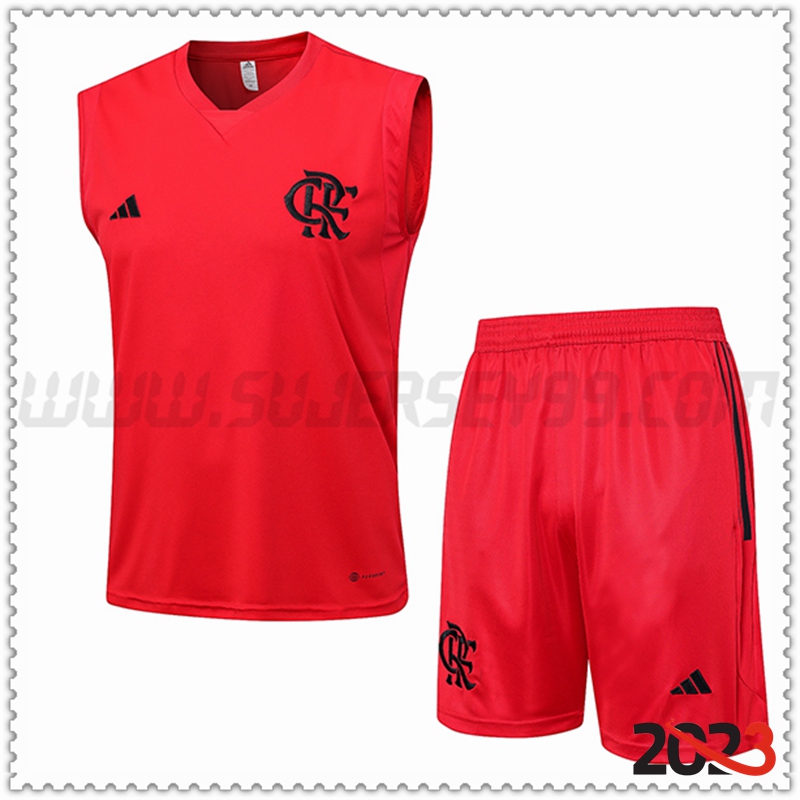 Camiseta Entrenamiento sin mangas + Cortos Flamengo Rojo 2023 2024