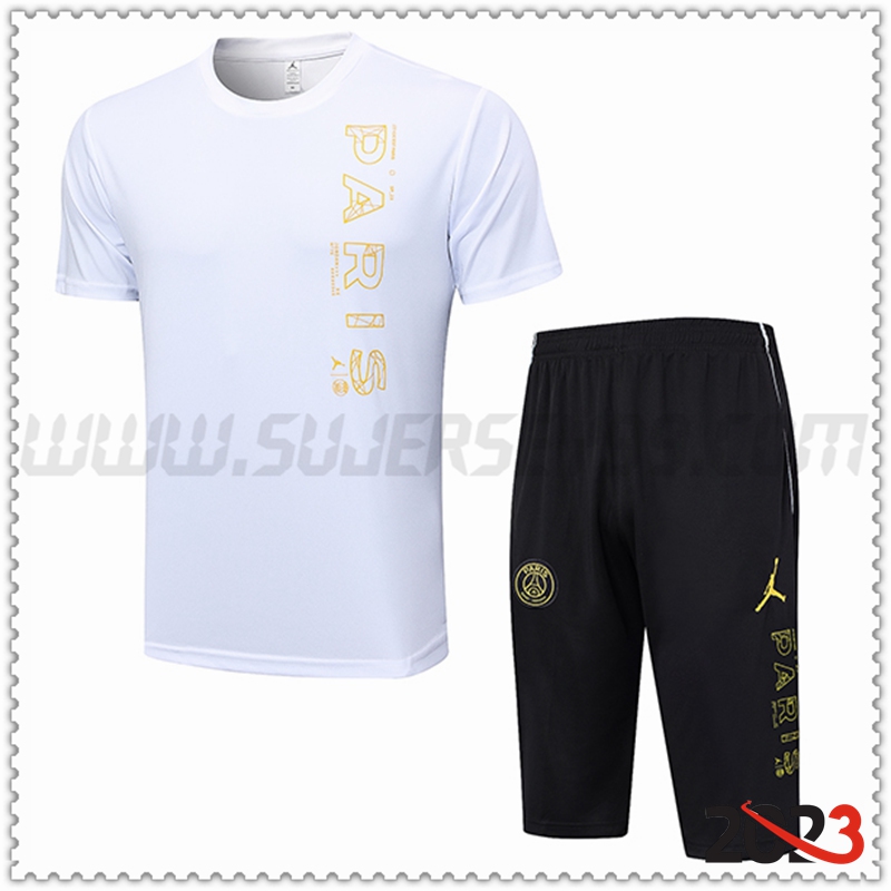 Camiseta Entrenamiento + Cortos PSG Blanco 2023 2024