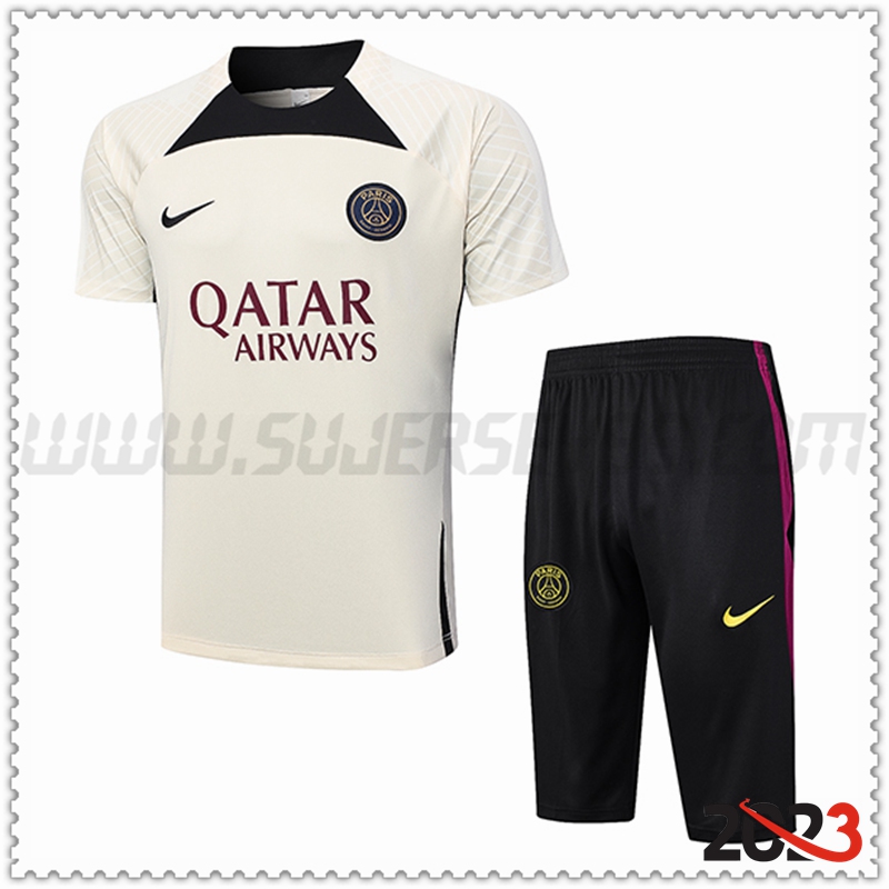 Camiseta Entrenamiento + Cortos PSG Amarillo 2023 2024