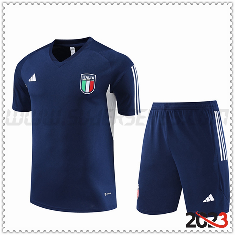 Camiseta Entrenamiento + Cortos Italia Azul marino 2023 2024