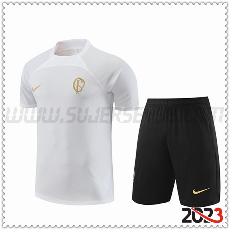 Camiseta Entrenamiento + Cortos Corinthians Blanco 2023 2024