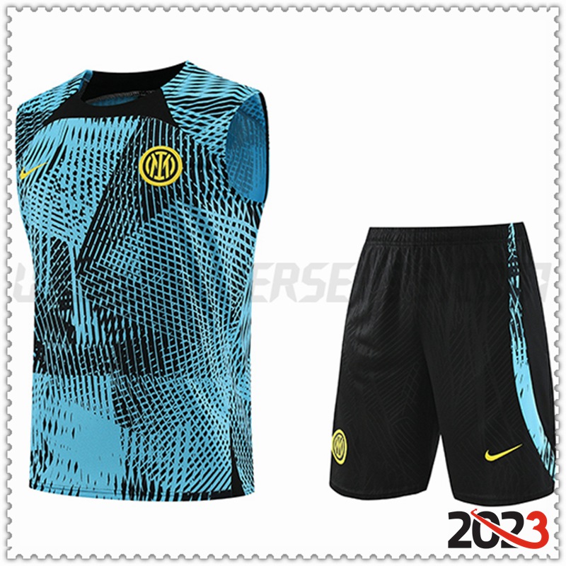 Camiseta Entrenamiento sin mangas + Cortos PSG Azul Claro 2023 2024