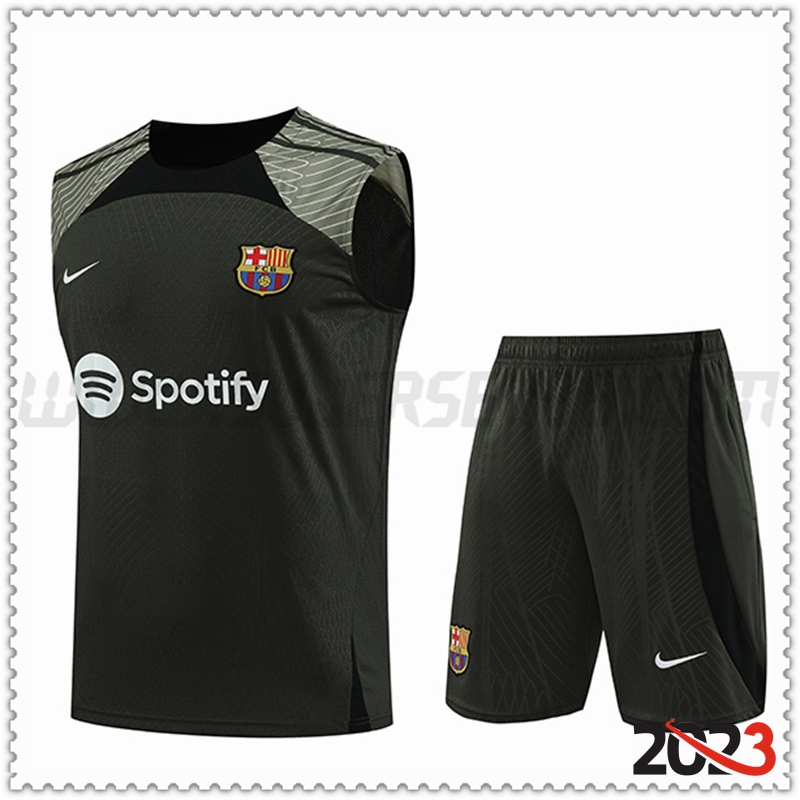 Camiseta Entrenamiento sin mangas + Cortos FC Barcelona Verde 2023 2024