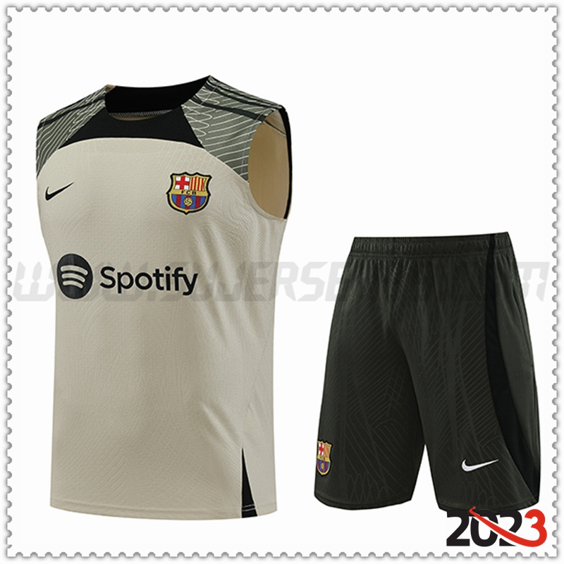 Camiseta Entrenamiento sin mangas + Cortos FC Barcelona Verde 2023 2024 -02