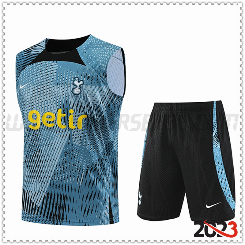 Camiseta Entrenamiento sin mangas + Cortos Tottenham Hotspur Azul Claro 2023 2024