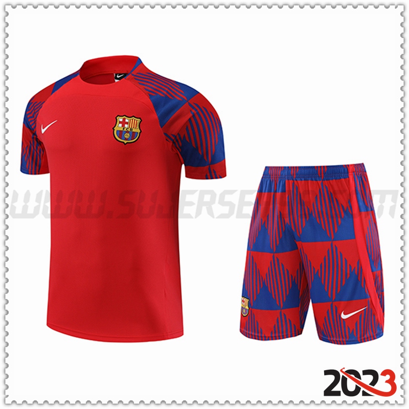 Camiseta Entrenamiento + Cortos FC Barcelona Rojo 2023 2024