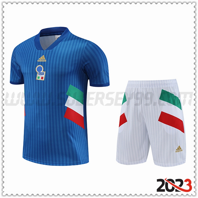 Camiseta Entrenamiento + Cortos Italia Azul 2023 2024