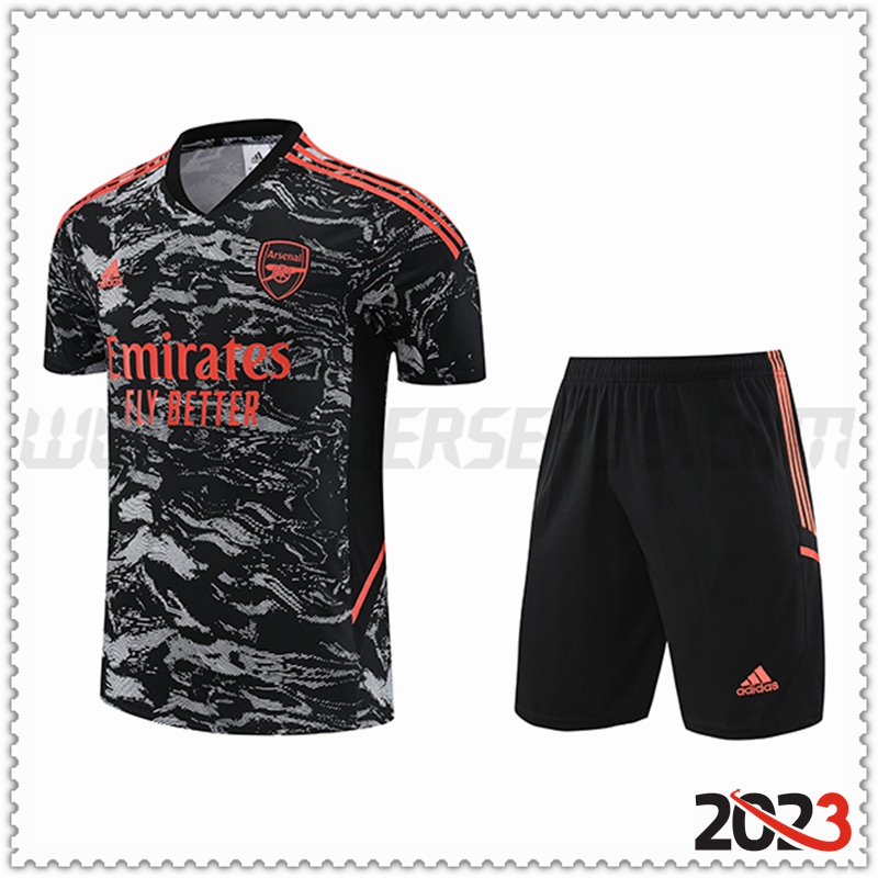 Camiseta Entrenamiento + Cortos Arsenal Negro 2023 2024