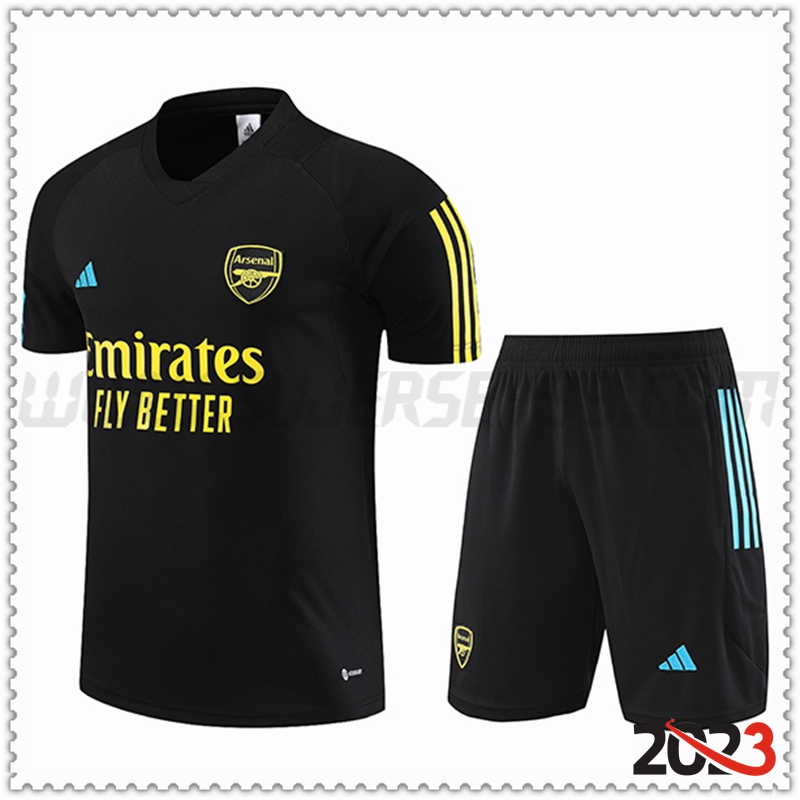 Camiseta Entrenamiento + Cortos Arsenal Negro 2023 2024