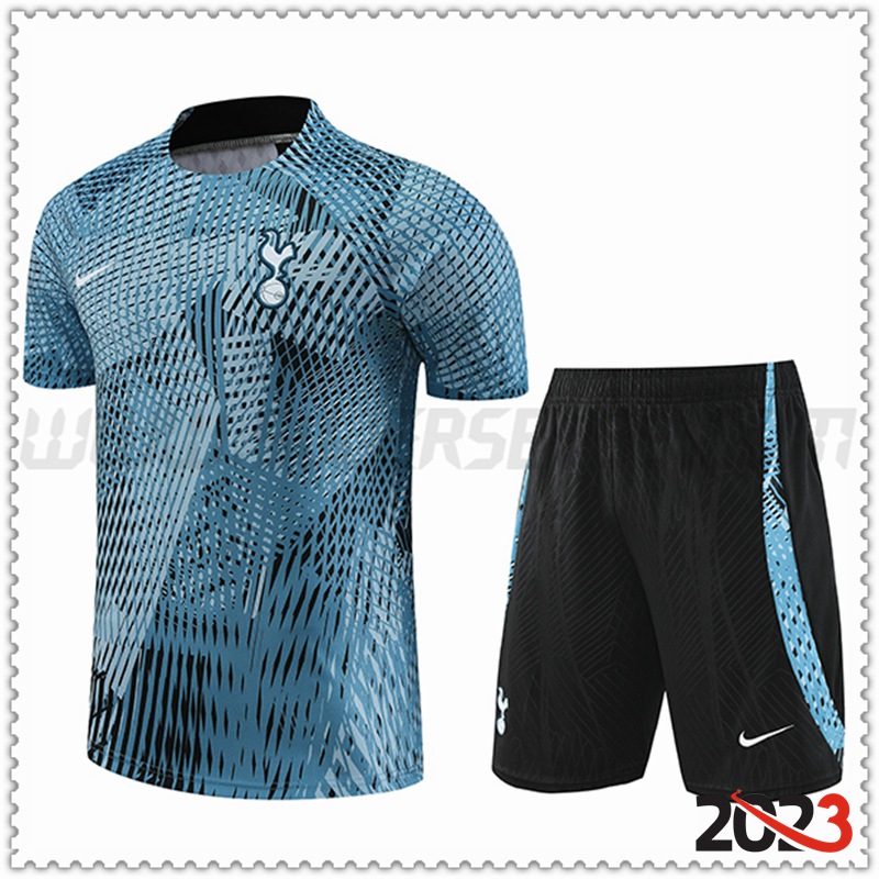 Camiseta Entrenamiento + Cortos Tottenham Hotspur Azul Claro 2023 2024