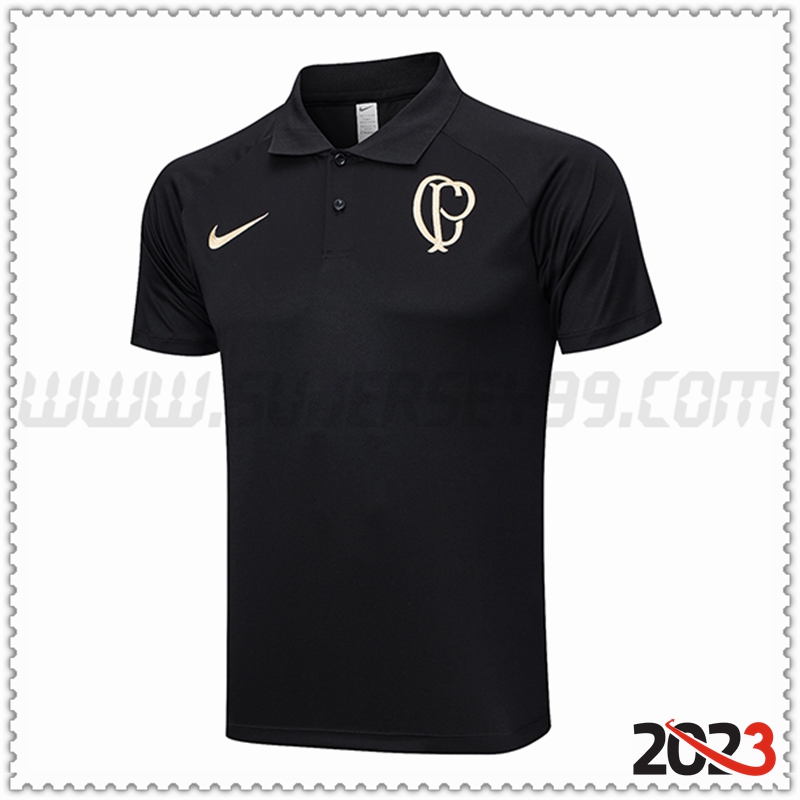 Camiseta Polo Corinthians Negro 2023 2024