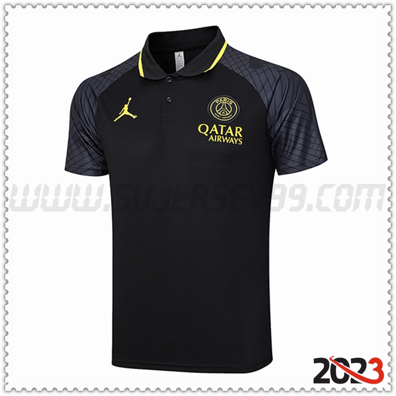 Camiseta Polo Jordan PSG Negro 2023 2024