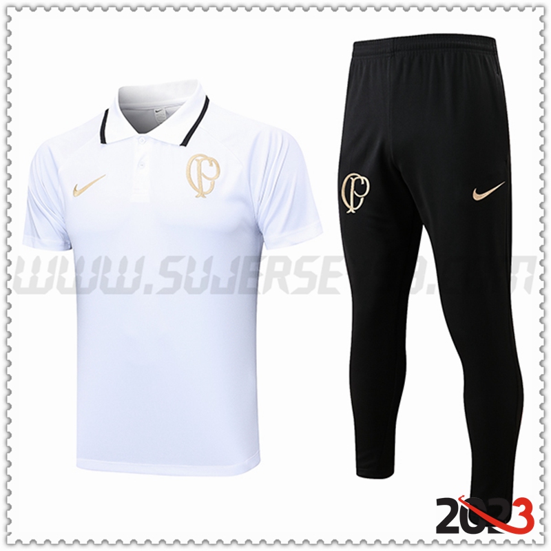 Camiseta Polo Corinthians Blanco 2023 2024