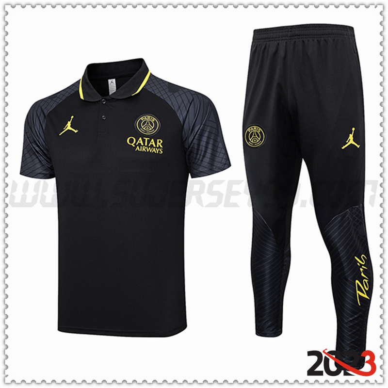 Camiseta Polo Jordan PSG Negro 2023 2024
