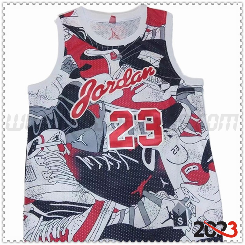 Camisetas Chicago Bulls (JORDAN #23) 2022/23 Blanco/Rojo/Negro