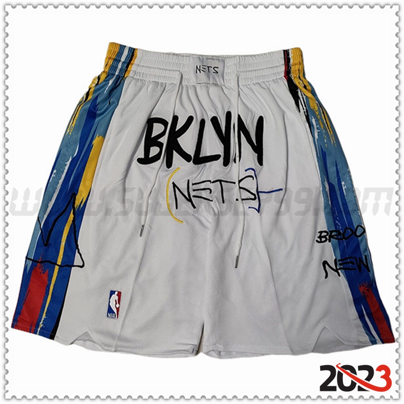 Cortos NBA Brooklyn Nets 2023 Blanco