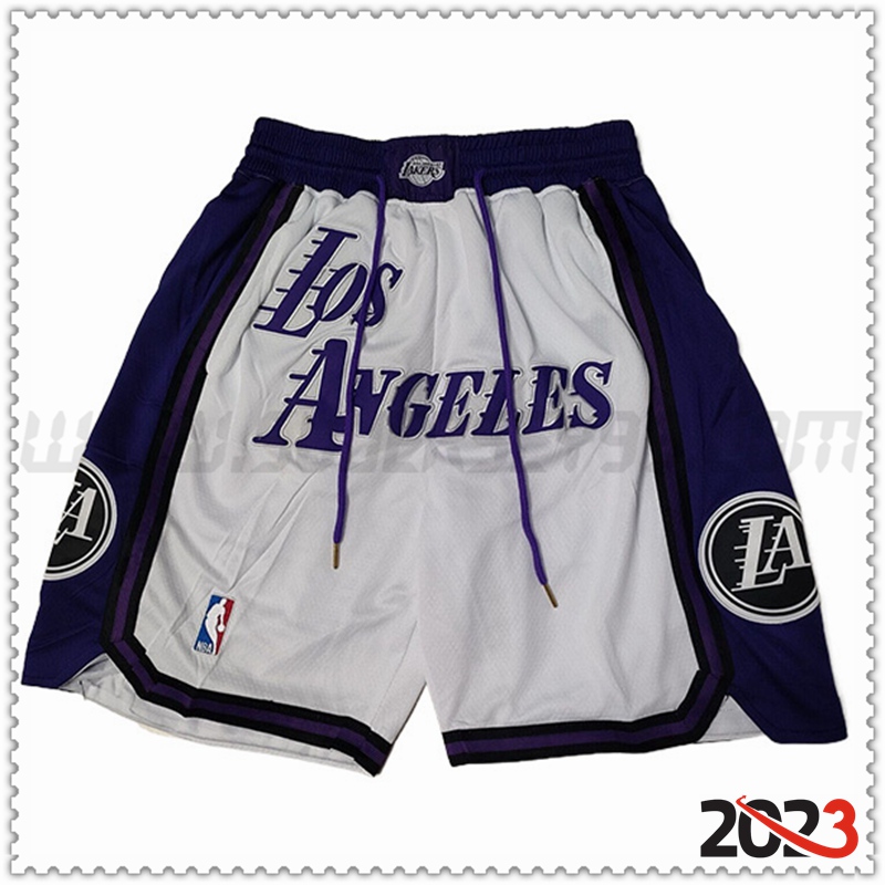 Cortos NBA Los Angeles Lakers 2023 Blanco