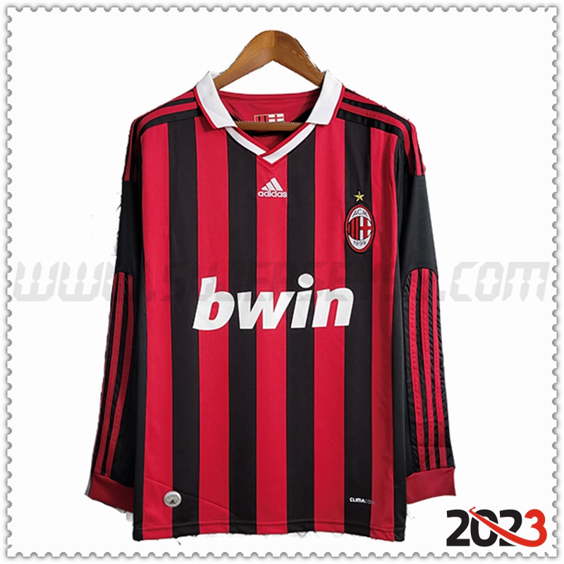 Primera Camiseta Retro AC Milan Manga larga 2009/2010