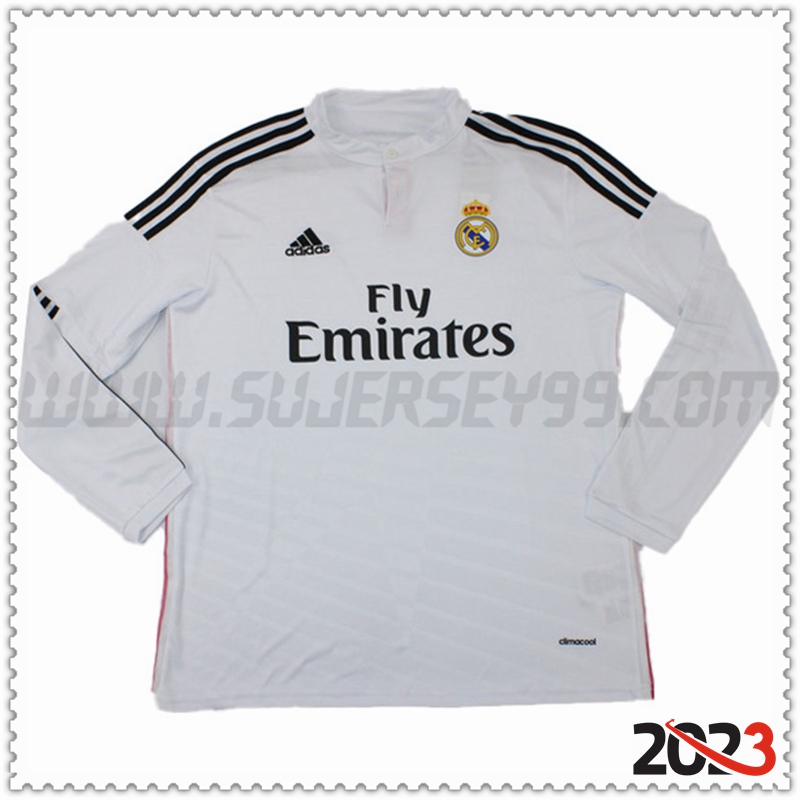 Primera Camiseta Retro Real Madrid Manga larga 2014/2015