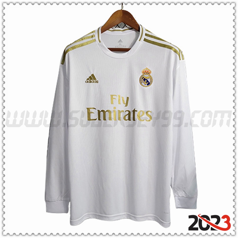 Primera Camiseta Retro Real Madrid Manga larga 2019/2020